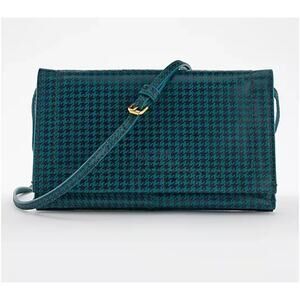 American Leather Co. Teddy Pebble Leather Crossbody bag Teal Check A695203